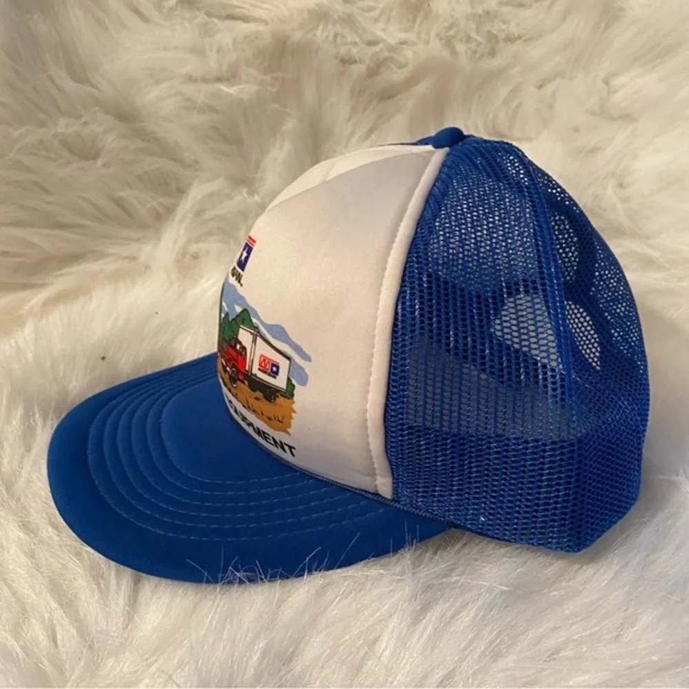 Trucker Snap Back Hat Blue White‎ Morgan Transport Equipment J Hats